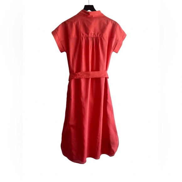 NEW Ladies Patagonia Crepe Open Weave Short Sleeve Knee Length Coral Dress, XS - Picture 4 of 8